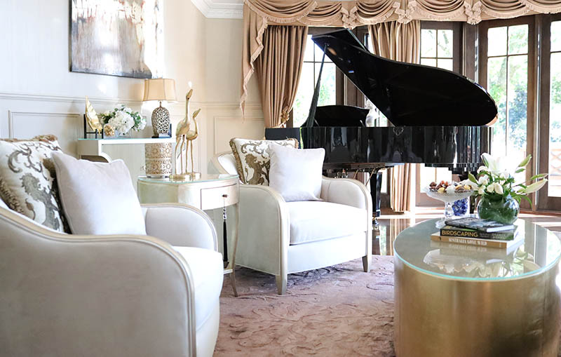 Hermitage Estate living room grand piano